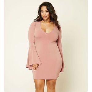 Plus Size Bell Sleeve Dress